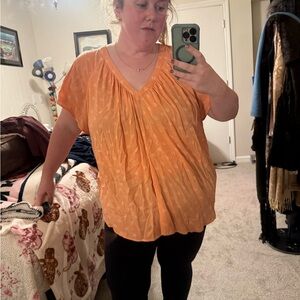 Torrid Peach V-Neck Blouse